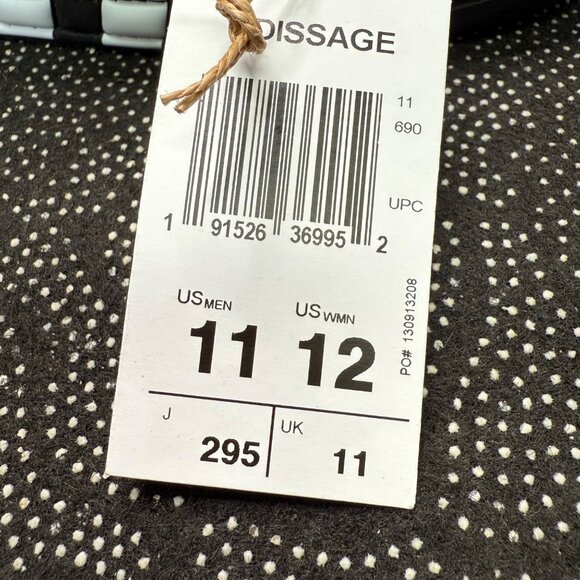 Adidas Mens Adissage Slides US 11 Black & White Massage Footbed Comfort Sandals - Picture 5 of 6